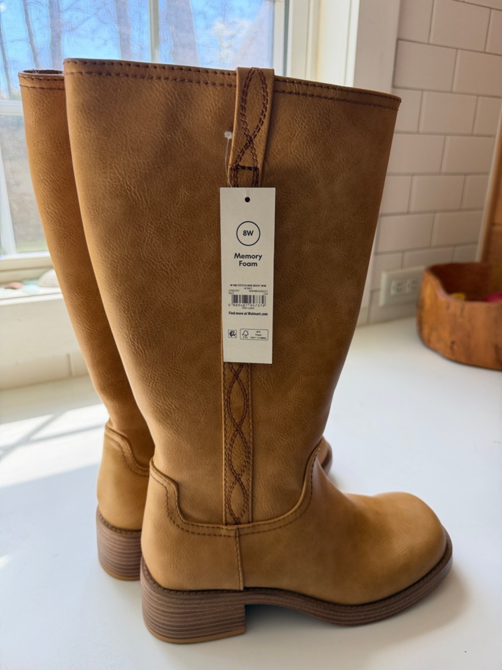 Women's Tall Winter & Rain Boots in Tan with Memory Foam